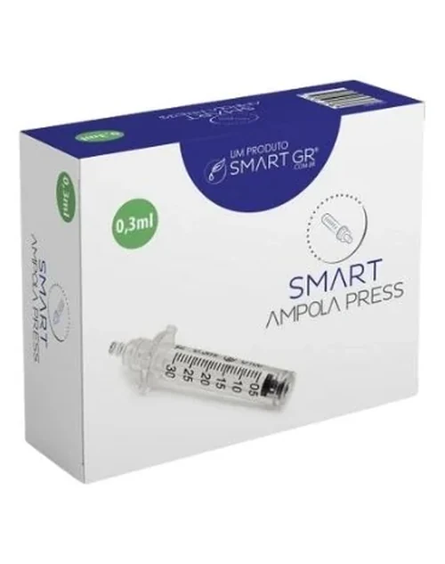 Ampola - Seringa Descartável para Caneta Pressurizada Smart Press 0,3 mL - Caixa com 10 Un - Smart GR