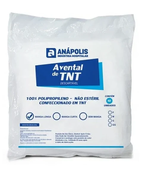 Avental 50g. Desc. M.L. TNT c/10 Unidades - Anapolis