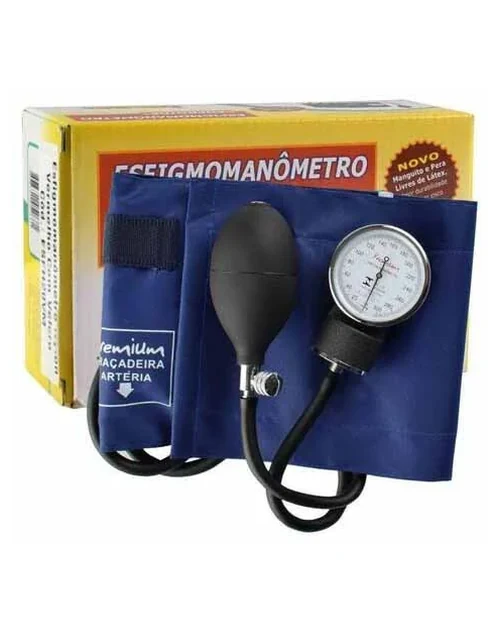 Esfigmomanometro nylon azul com velcro sem esteto com man com selo - Gtech