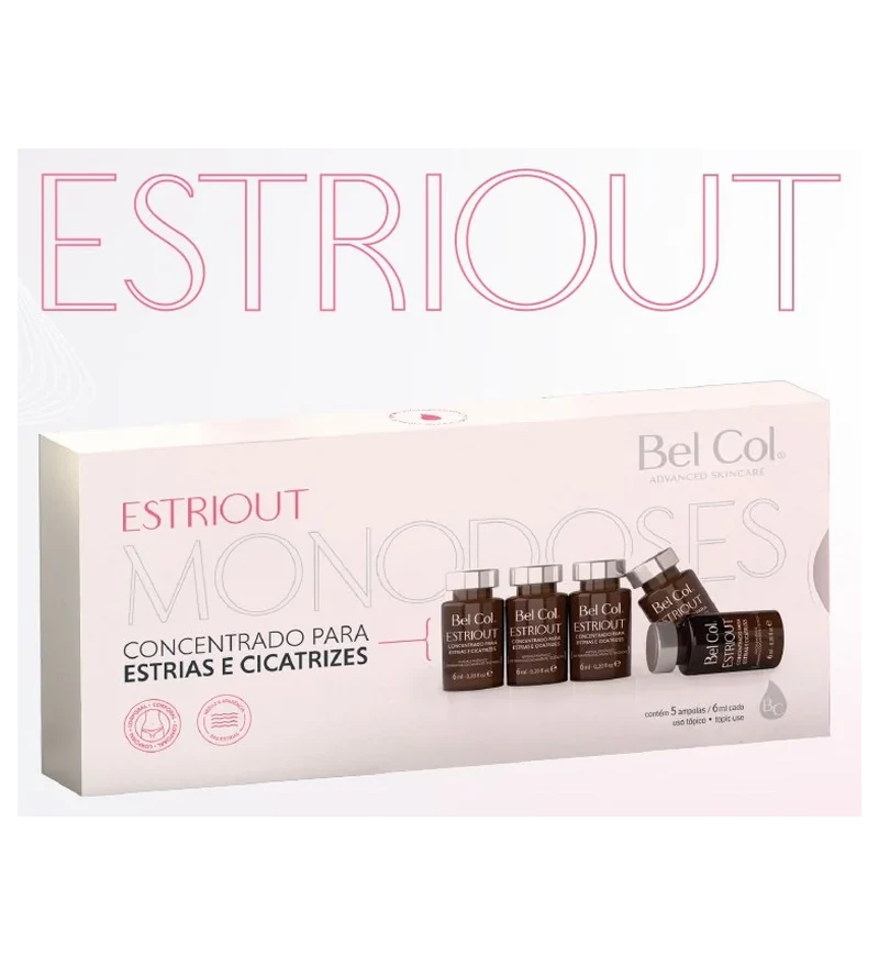 Estriout - Concentrado para estrias e cicatrizes - 5 monodoses de 6 mL cada - Bel Col