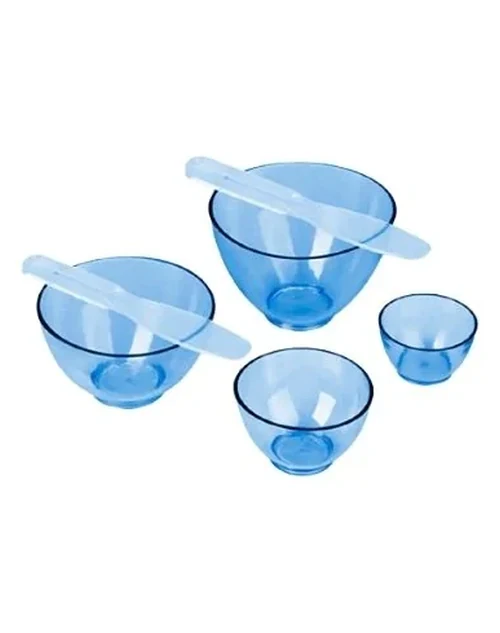 Kit com 04 Cubetas Maleáveis e 02 Espátulas Azul - Estek