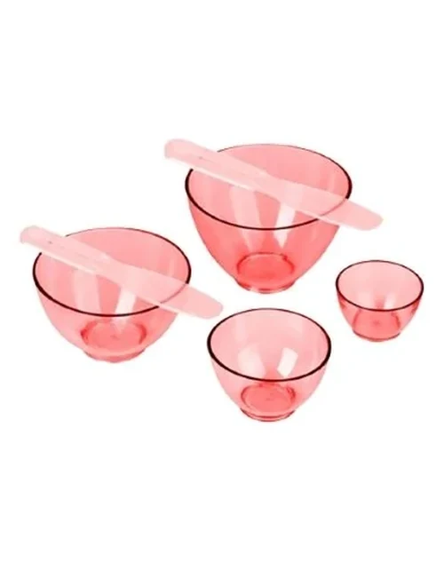 Kit com 04 Cubetas Maleáveis e 02 Espátulas Vermelha - Estek