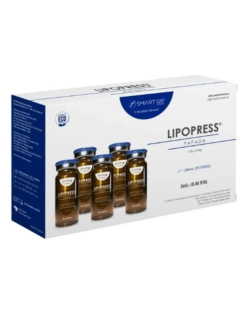Lipopress Papada - Redutor de Papada - 5 Frascos de 02 ml - Smart GR