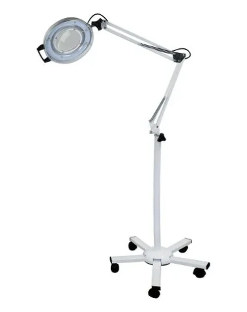 Lupa de Alumínio LED s/ Bandeja Tripé Autovolt Branco - Estek