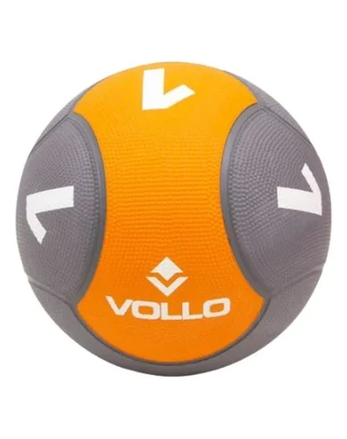 Medicine Ball de Borracha 1 Kg Cinza e Laranja - Vollo