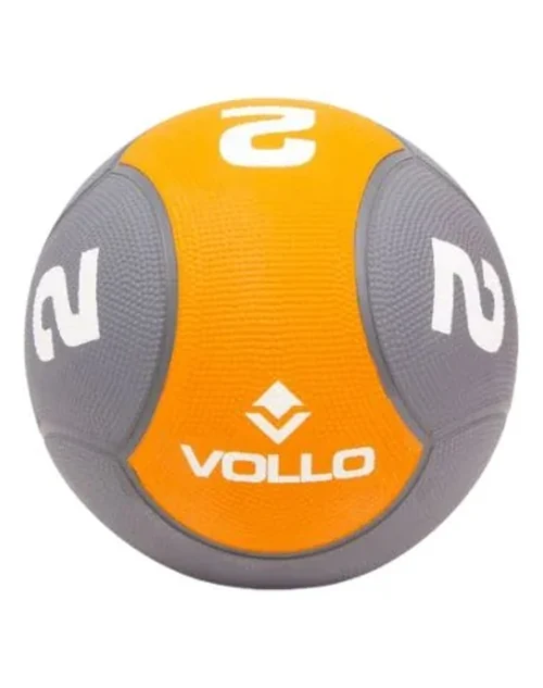 Medicine Ball de Borracha 2 Kg Cinza e Laranja - Vollo