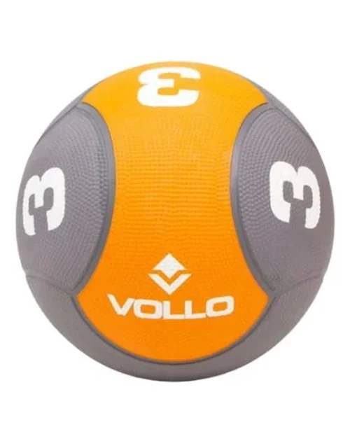 Medicine Ball de Borracha 3 Kg Cinza e Laranja - Vollo