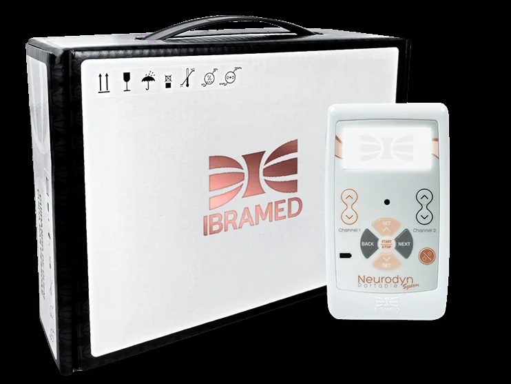 Neurodyn Portable System Ibramed - 02 Canais - Aparelho de Correntes Aussie, Russa, Interferencial Bipolar, TENS e FES