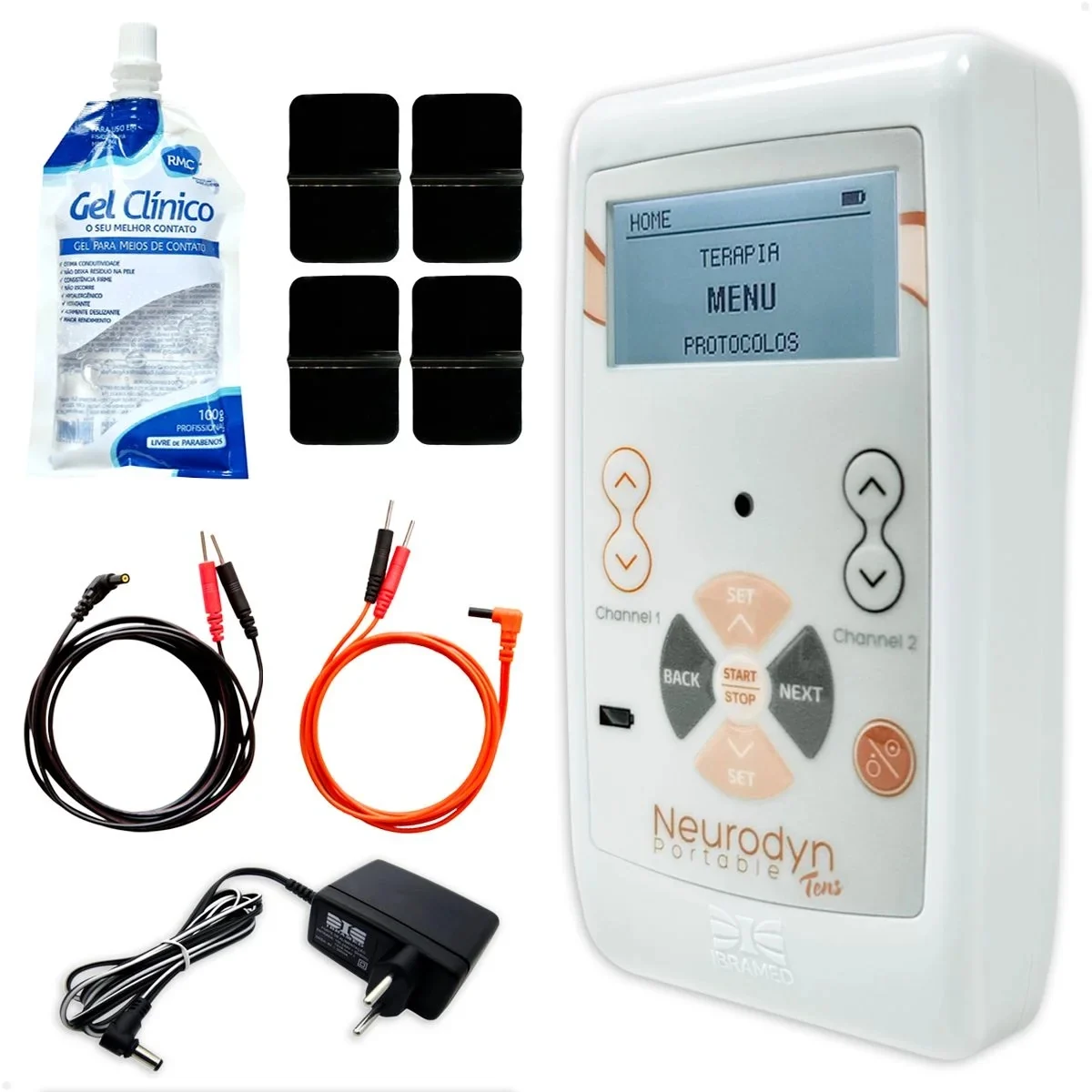 Neurodyn Portable TENS Ibramed - 02 Canais - Aparelho de Corrente TENS