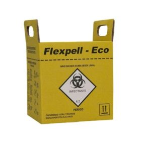 Caixa Coletora Perfurocortantes - Extra Amarelo Ouro 07 Litros - 1 Unidades - Flexpell