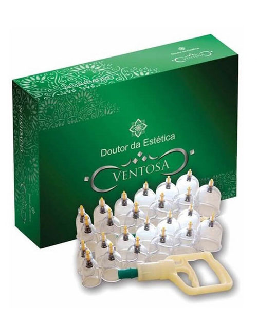 Kit de Ventosas Chinesas - 24 copos - Doutor da Estética