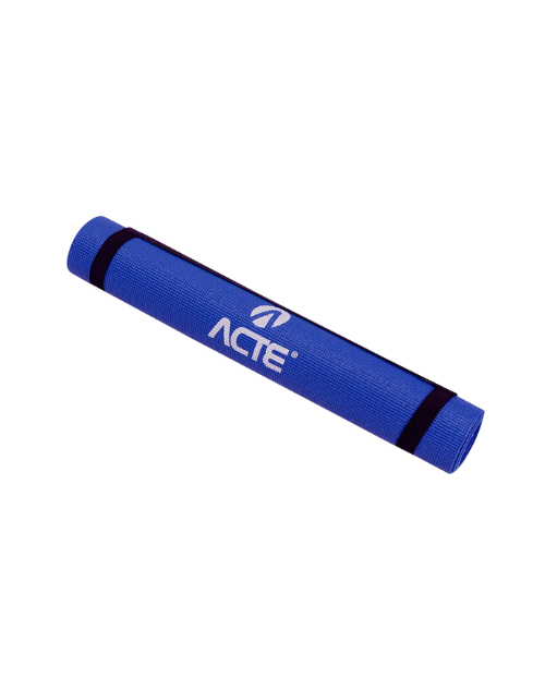 Tapete Yoga Mat, Com Alça de Transporte, Antiderrapante, Texturizado, Azul, T11 - Acte