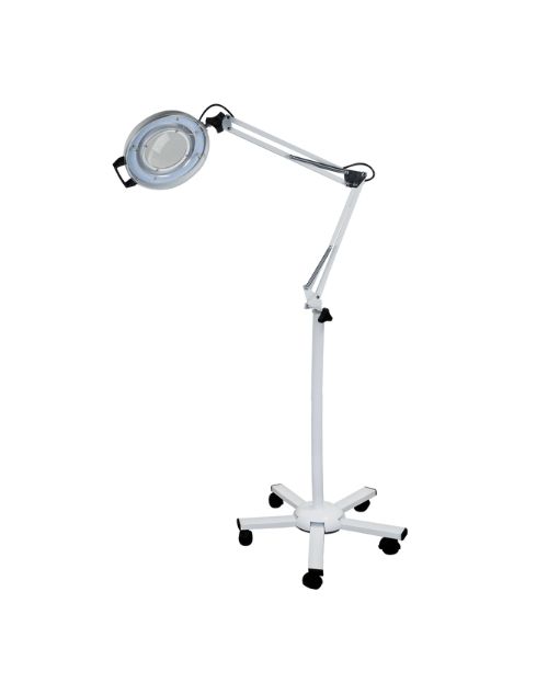 8517c4740edb7105be3ad002b2c25930.jpg Lupa de Alumínio LED s/ Bandeja Tripé Autovolt Branco - Estek