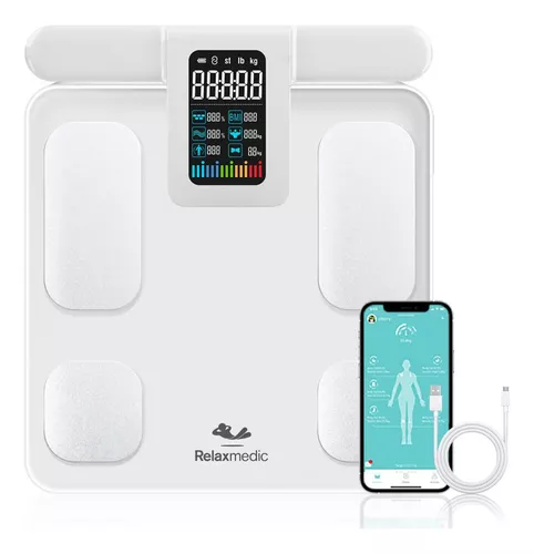 Balança Bioimpedância 8 eletrodos Corporal Digital Bodyscan - Relaxmedic Cor Branca