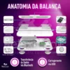 Balança Bioimpedância 8 eletrodos Corporal Digital Bodyscan - Relaxmedic Cor Branca